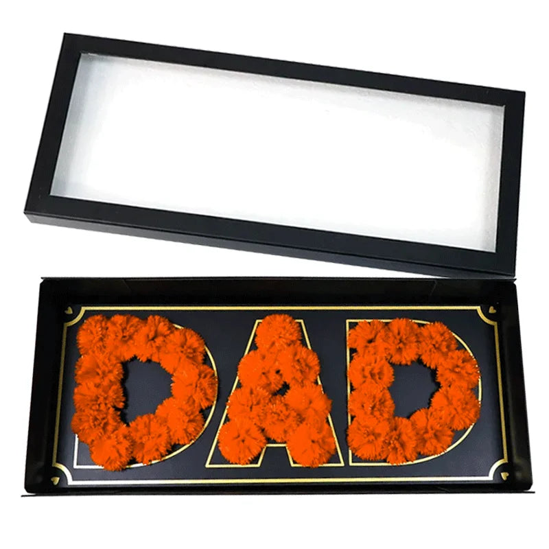 Wholesale Custom Luxury Folding Father's Day Rose Flower Box Rectangular Paper Packaging Dad  Floral Box Gift With Window