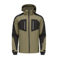 Winter Outdoor Wear Custom Design & Logo Color Block Stand Collar Hooded Waterproof Windproof Breathable Zipper Softshell Jacket
