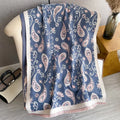 Custom 2023 New Polyester Women's Paisley Long Cashew Flowers Winter Outdoor Warm Windproof Pashmina Travel Shawl
