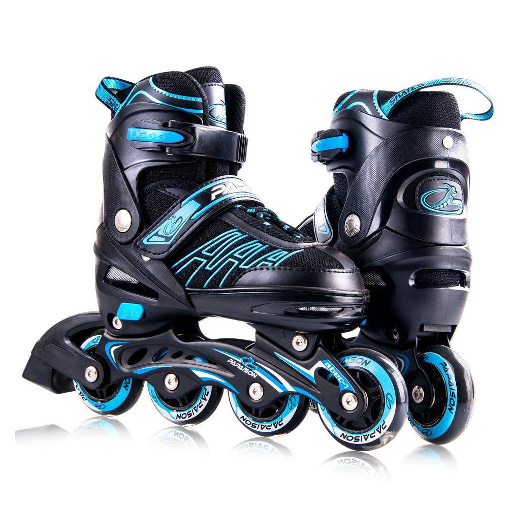 Hot Selling 80mm PU Wheels Outdoor Carbon Steel ABEC-7 Bearing Patines 4 Ruedas Inline Skates Size Adjustable Roller Skates