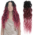 Wave Gypsy Locs Crochet Hair 24 Inch Gypsy Locs Wavy Synthetic Braiding Gypsy Goddess Faux Queen Locs