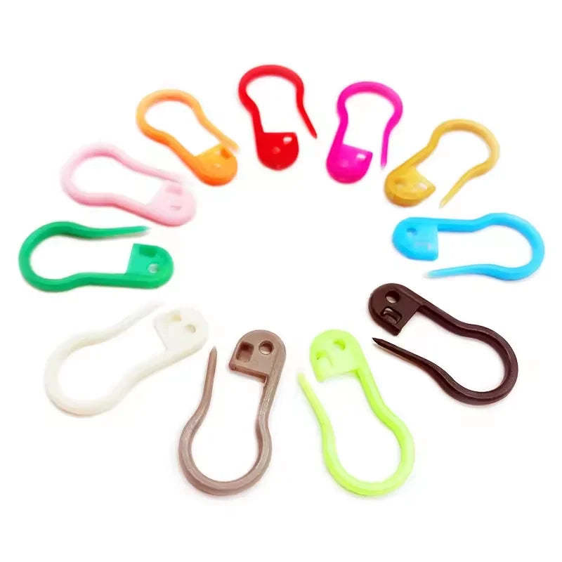 50pcs / Box 28mm Durable Eco-Friendly Knitting Tools Plastic Pear Shape Safety Pin Locking Stitch Markers