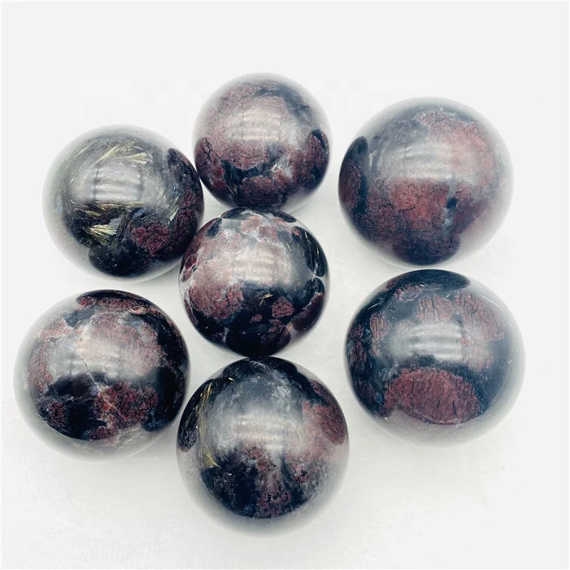Wholesale Natural Polished Stone Crystal Sphere Red Garnet Ball for Decoration