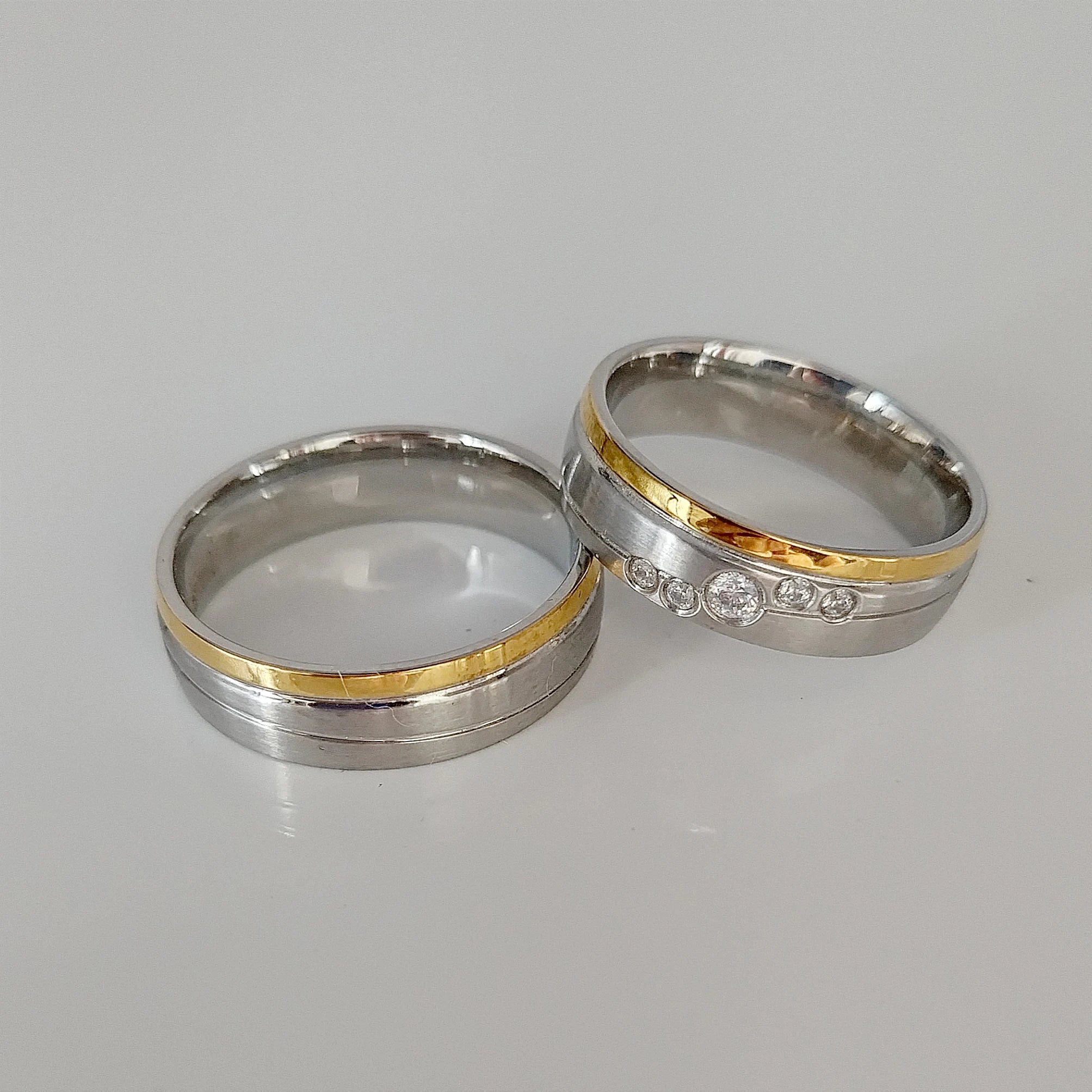 Wholesale Designer Western Turkish Titanium Stainless Steel Jewelry Couple Wedding Rings Sets for Lovers Bague Anillos Eheringe