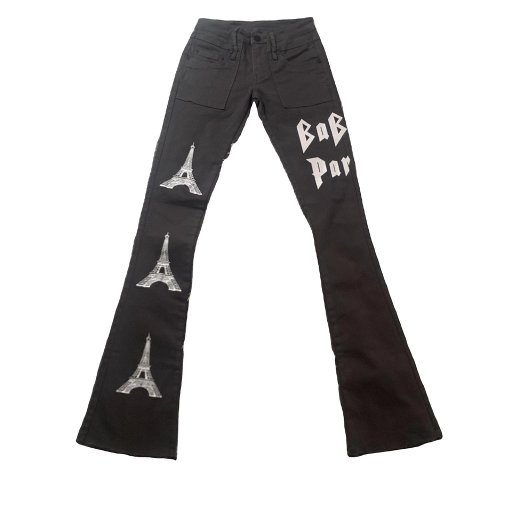 DENIMGUYS Ready to Ship Mens Clothing Custom Logo Embroidery Bootcut Denim Streetwear Men Flare Jeans