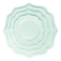 Romantic Sunflower Green Bone China Plate Set Elegant Flower-Shaped Irregular Charger Plate Dinnerware for Weddings Events