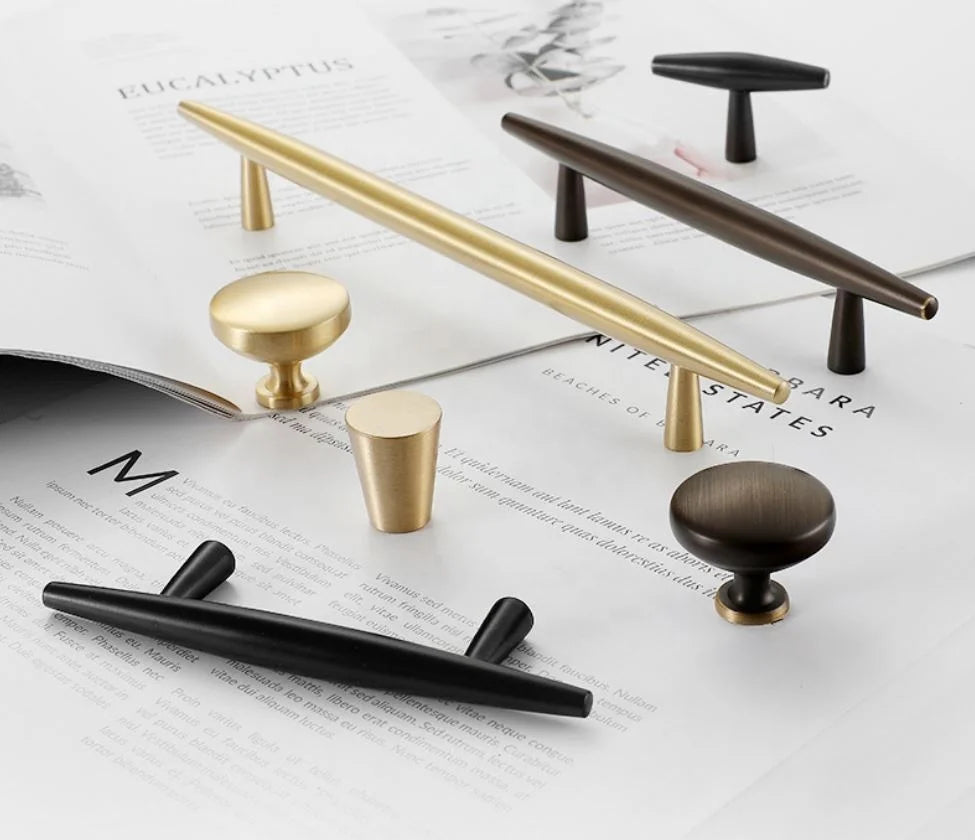 Low Price High Quality Gold Black Antique Coffee Kitchen Cabinet Handle Brass