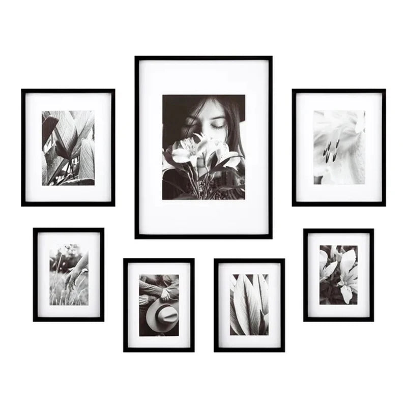 Photo Frame Collage Frame Wall Frame Set MDF Wooden Wood Wholesale and Custom Hot Sale Simple Stylish 4x6 6x8 5x7 8x10 Black