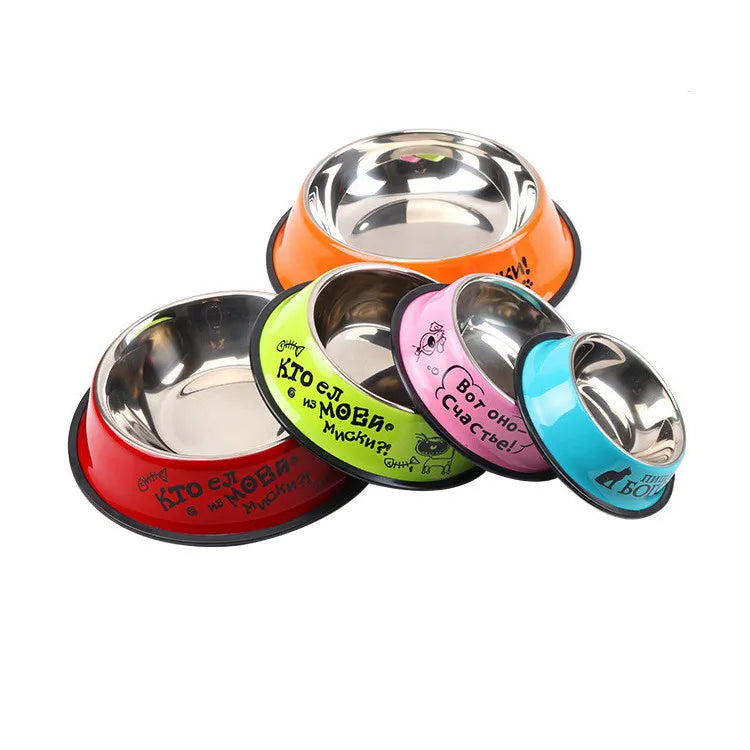 2021 New Fashion Stainless Steel Pet Dog Bowls Feeders Cat Dog Water Food Bowls