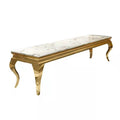 Luxury Modern Living Room Furniture Gold Metal Stainless Steel Base Marble TV Stands and Rectangular Customized 4-legs Table MegaBDM
