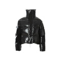 Women's Quilted Short Stand Collar Woven Bomber Puffer Jackets Winter Coat Wholesale