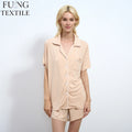 Fung 6058 Women Summer Jersey Pajama Set Soft Stretchy Short Sleeve Comfortable Daily Loungewear