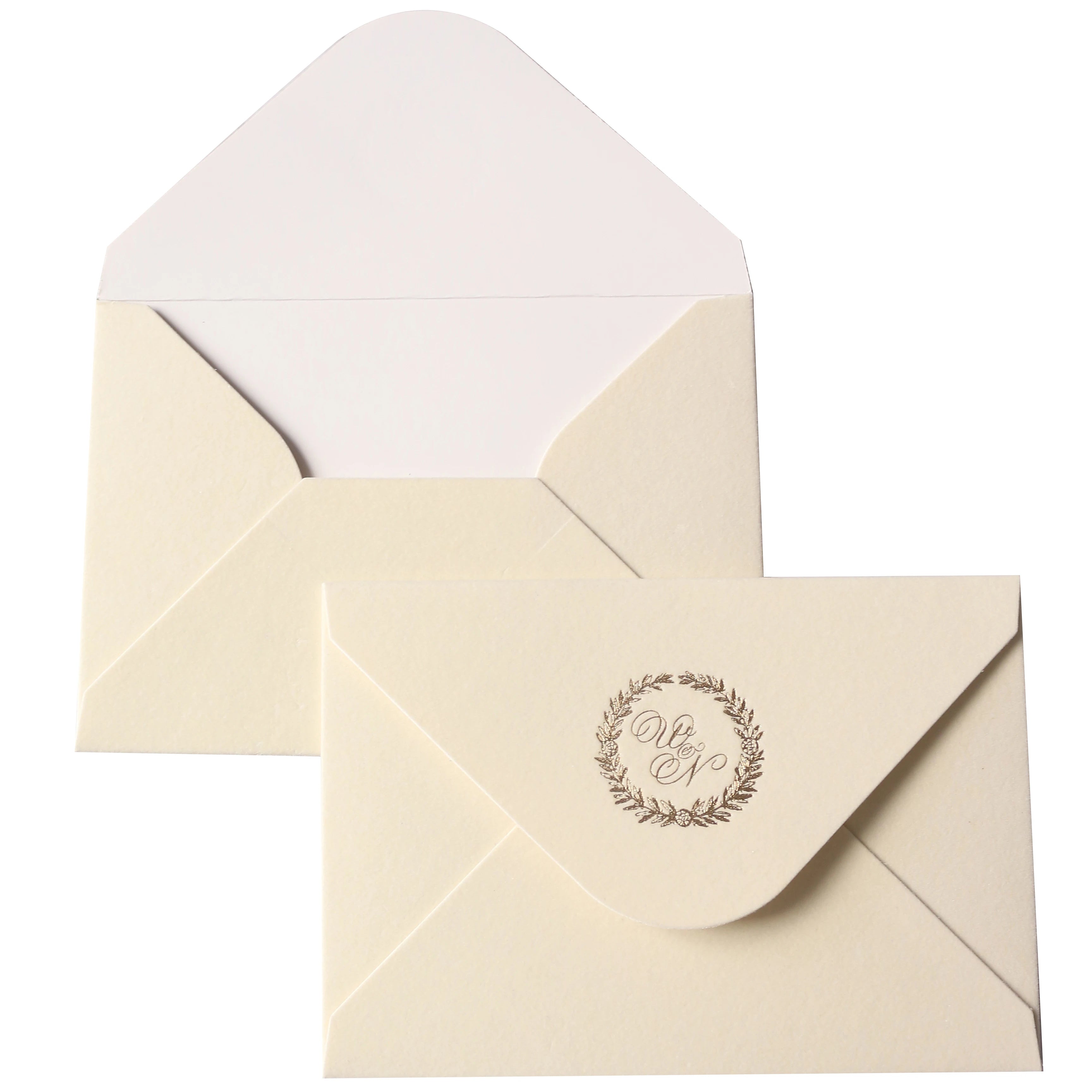 Elegant Suede Wedding Envelopes with Gold Foiled Initials Custom Velvet Birthday Envelopes with Customized Names and Date