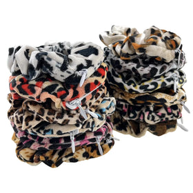 Gold Velvet Scrunchies Leopard Printed Zipper Bulk Elastic Band Girls Ponytail Holder Hair Scrunchies