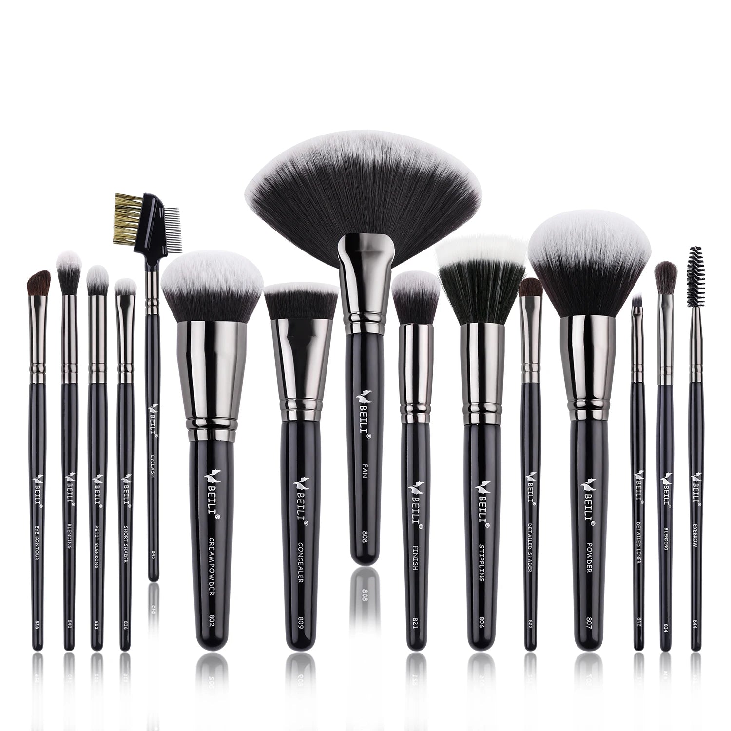 Wholesale Professional 15 PCS High Wooden Handle Blush Makeup Brushes Private Label Girls' Daily Includes Eye Makeup Brushes