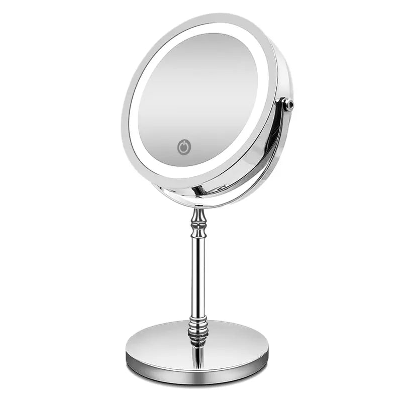 Wholesale Vanity Led Lighted Travel Makeup Mirror Desktop Trifold Magnified Makeup Mirror With Lights