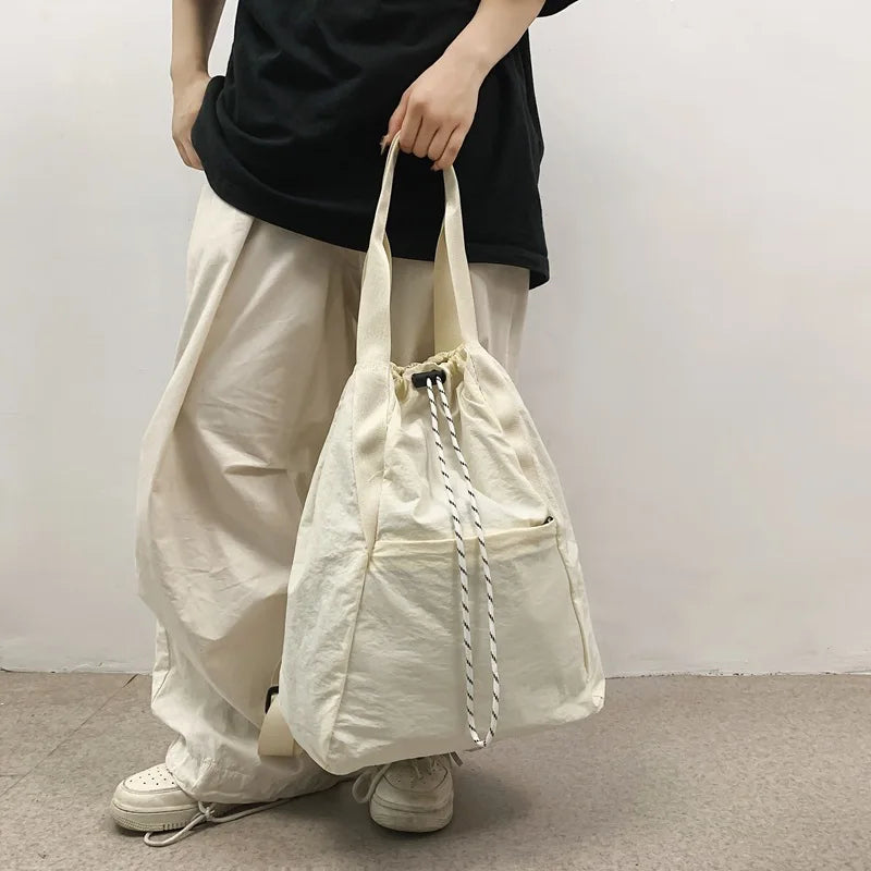 Fashionable Nylon School Backpack with Stone Pattern Waterproof Casual Sports Gym Drawstring Bag-Polyester Lining