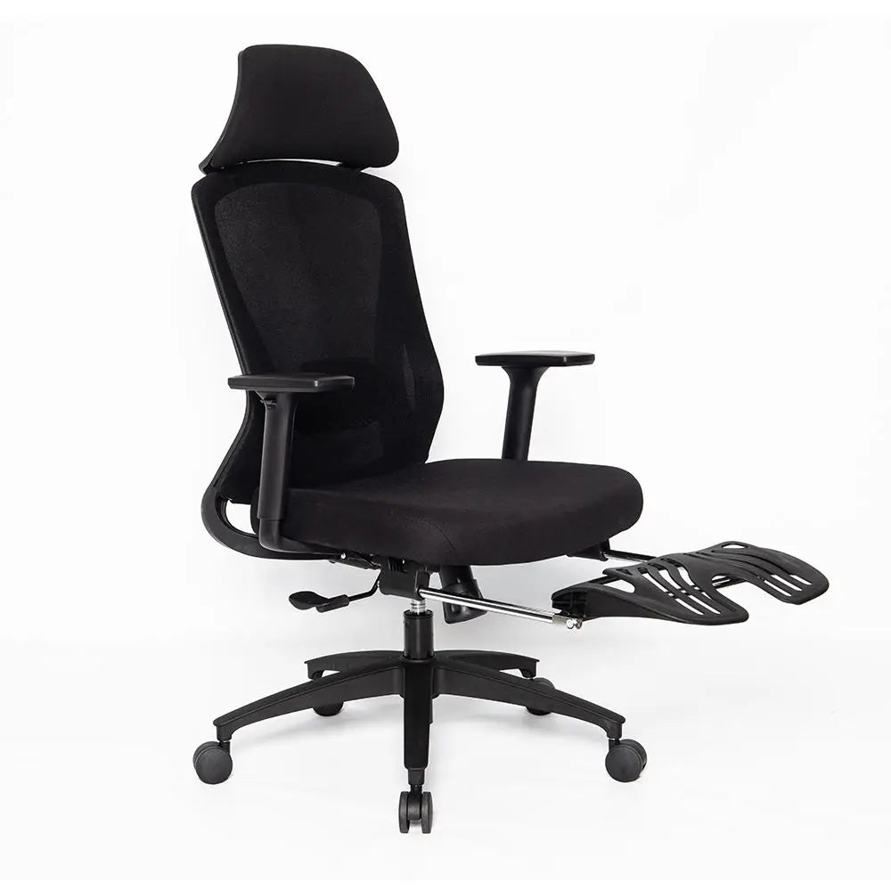 Anji Modern Executive Office Chair Long Back Full Mesh Ergonomic High Back Footrest Adjustable Iron Fabric Material Kabel Swivel