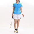 Unisex Adult Quick Dry Anti-UV Badminton Jersey Table Tennis T-shirt Digital Print for Collar Short Sleeve 100% Polyester 140g