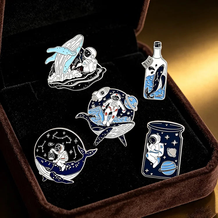 Space Astronaut Enamel PinsCustom Cartoon Soft/Hard Enamel Lapel Pins for Gifts & Collectibles