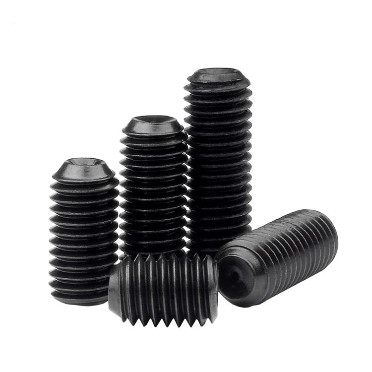 M2 M2.5 M3 M4 M5 M6 M8 DIN916 12.9 Grade Black Oxide Hex Socket Grub Screws Set Screws with Cup Point