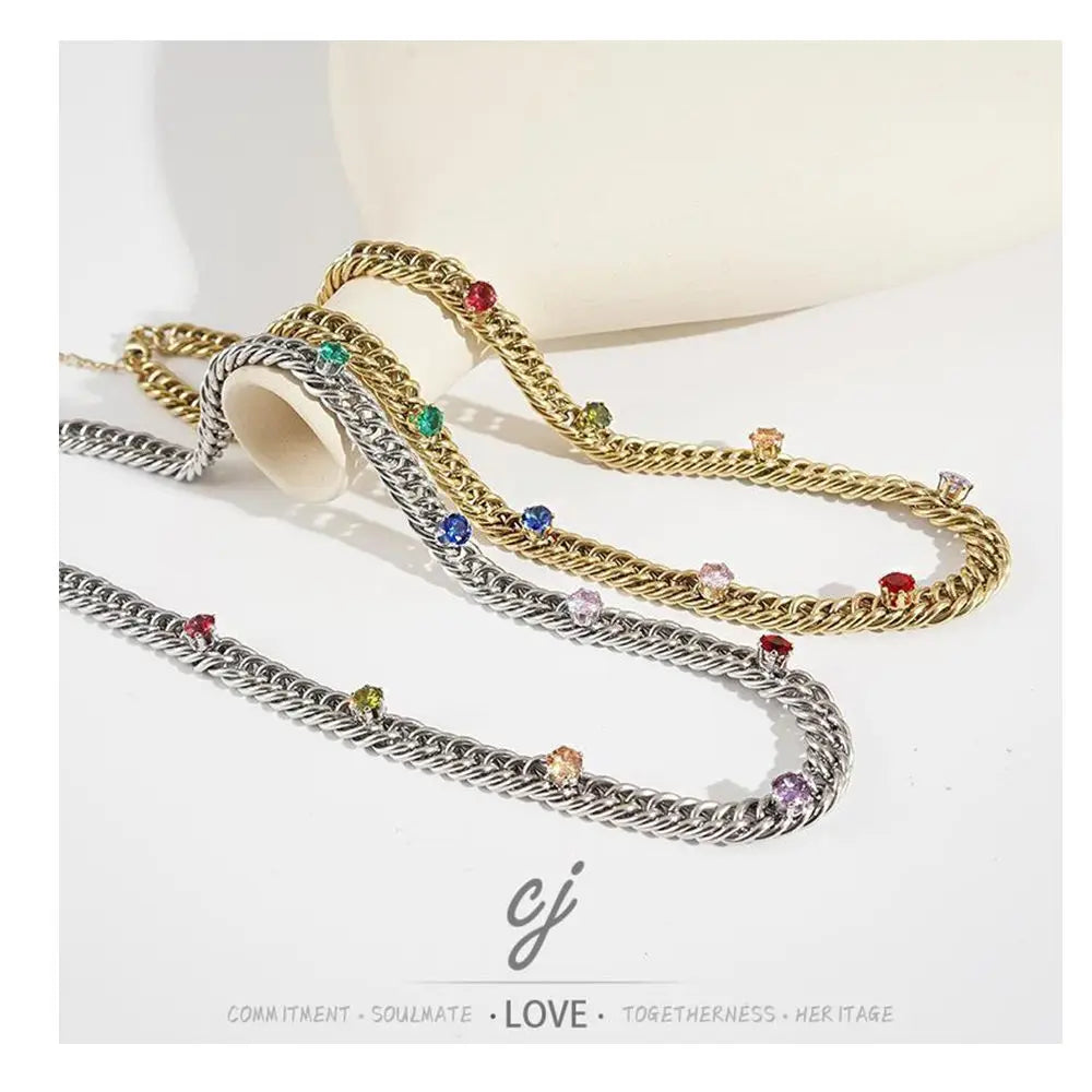 Carline Topsale Hot Sale Hip Hop Stainless Steel 18k Gold Plated 8mm Snake Chain Fashion Thick Chain Necklace Jewelry for Party