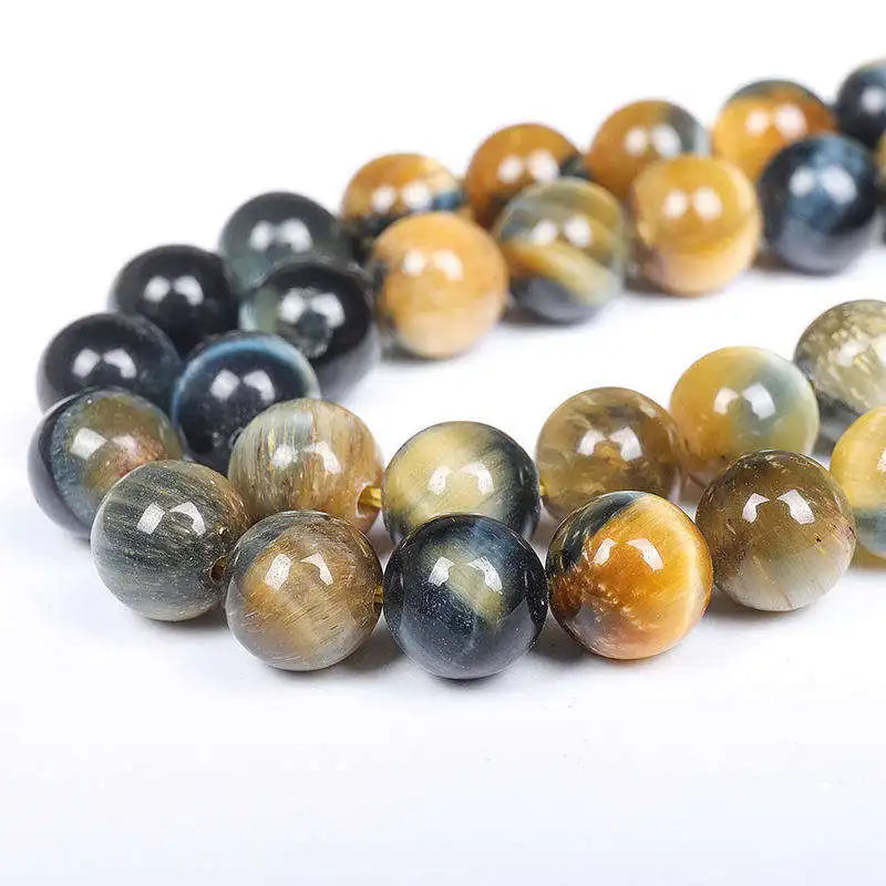 4/6/8/10/12/14mm Natural Loose Gem Stone Tiger's Eye Stone Beads for Jewelry Making