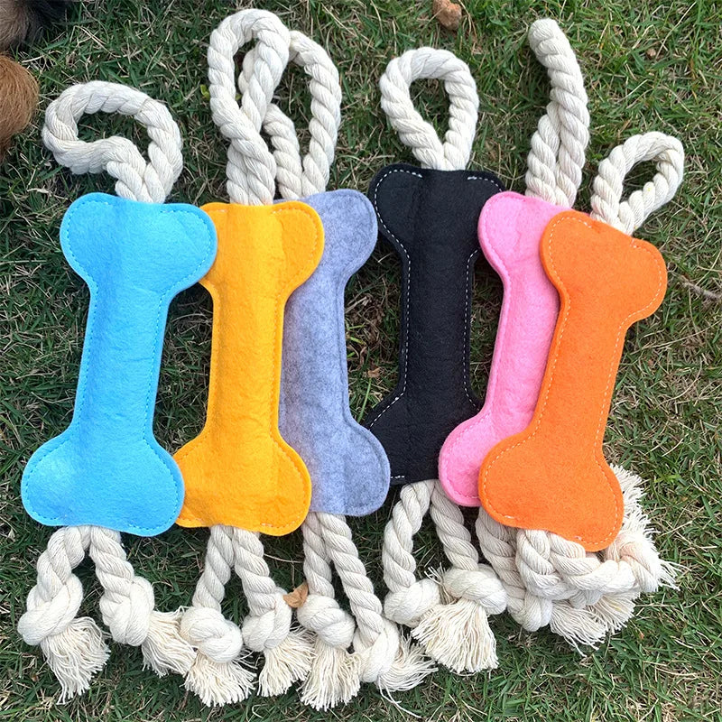 Handmade Plush Dog Chew Toy Pet Dog Bone Toys Rope Pet Puppy Dog Accessories Festival Gifts