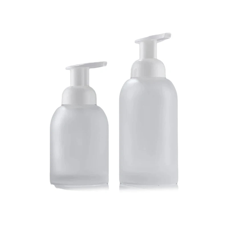 Glass Foam Soap Dispenser Bottles 375ml Empty Frsoted Foam Pump Container Foaming Liquid Soap Dispenser Cosmetic Bottles