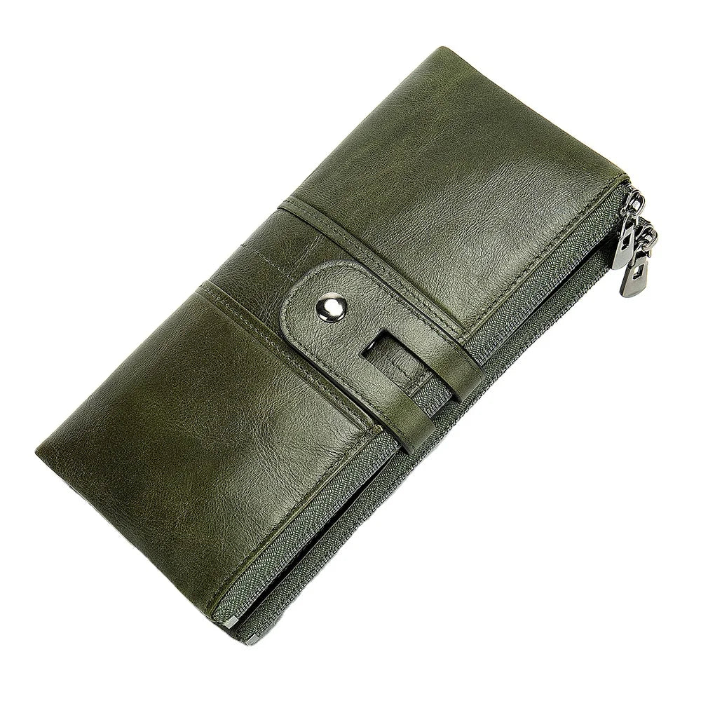 RFID Blocking Soft Cork Leather Women's Purse the First Layer Cowhide Purse Money Clip Women's Wallet