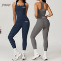 Yoke Wholesale Tank Top No Scrunch High Waist Legging Gym Yoga Set 2 Pieces Fitness Sportswear Outfit Yoga Set for Women