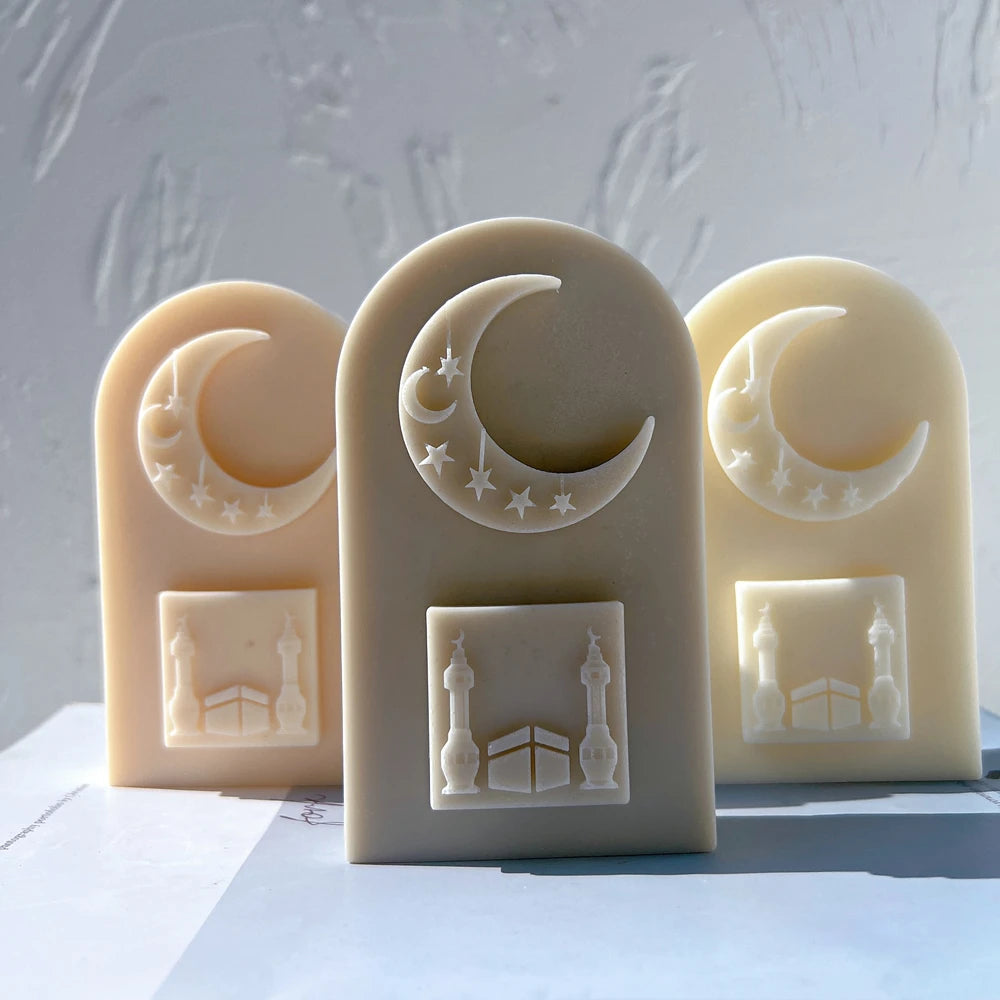 Ramadan Decor Candle Mold Arch Door Silicone Mould Moon Star Soy Wax Ramadan Gift Idea Home Decor