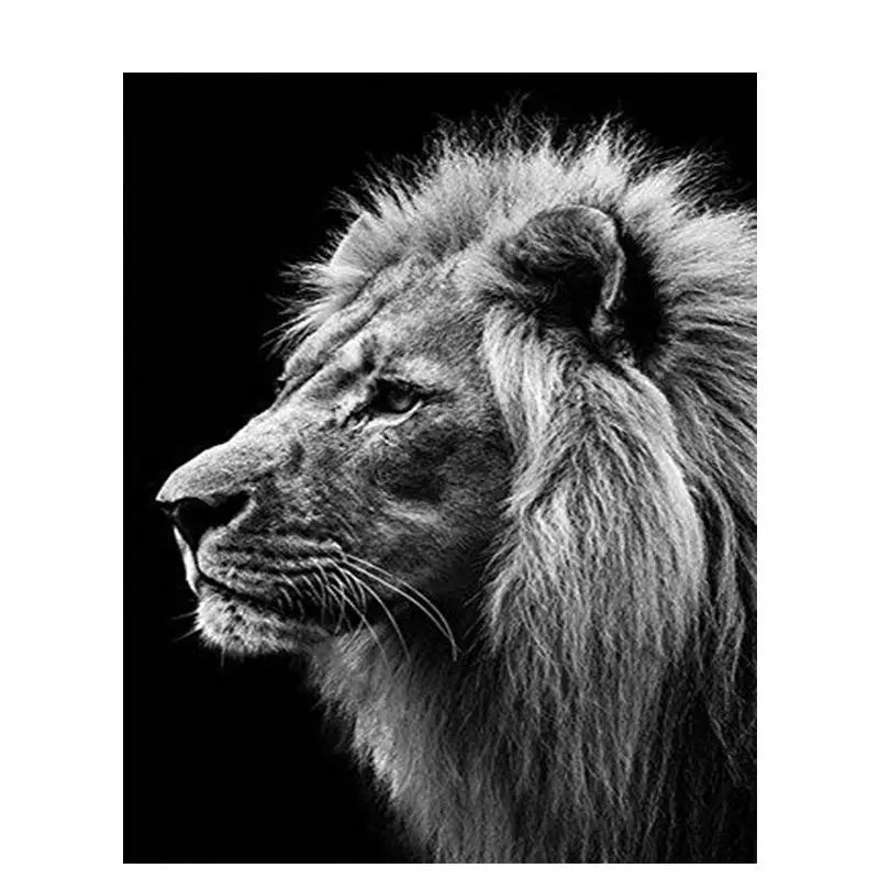 Chenistory Animal lion Canvas Art 5d Diy Diamond Painting 5d Scenery Diamond Art Painting