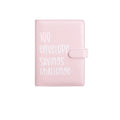 Custom Portable A5 PU Leather Notebook Photo Album Holder Challenge Design 100 Envelope Savings for Promotional Business Gifts