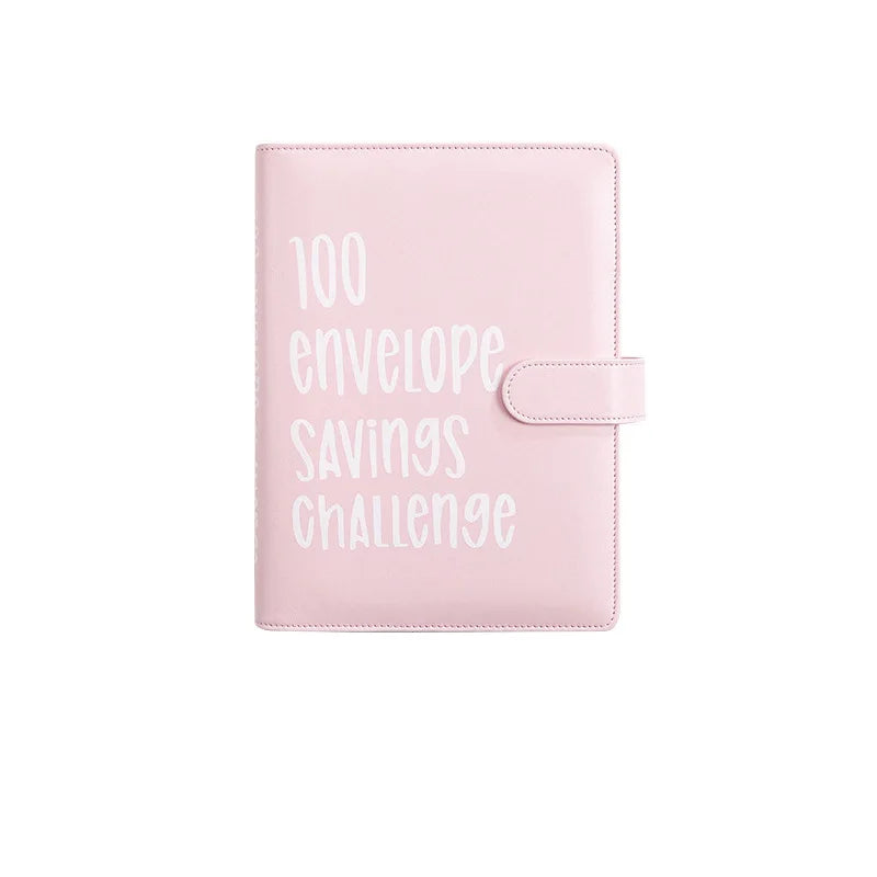 Custom Portable A5 PU Leather Notebook Photo Album Holder Challenge Design 100 Envelope Savings for Promotional Business Gifts