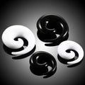 Acrylic Black&White Spiral Ear Taper Gauges Stretching Ear Plug Tunnel Ear Expander Piercing for Unisex Jewelry 1.6mm-20mm