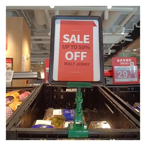 Griper Magnetic Sign Holder Free Sample Price Holder ABS Clear Display Clip for Supermarket Shelf
