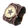 New Wide Leather Personalized Bracelet Watch Men's Retro Leather Watch Atmospheric Leather Quartz Watch Factory Direct Sales