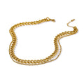 JINYOU 058  2025 Fashion Choker Collar Statement Gold Chains Necklace Multi Layer Stainless Steel Necklace for Women