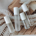 Essential Oils Roller Bottle 5ml 10ml clear Frosted Glass Roll on Glass Bottle with Steel Roller and Screw White Cap