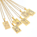 Nabest Women Waterproof Rectangle Zodiac Pendant Necklace PVD Stainless Steel 12 Constellations Necklaces Jewelry