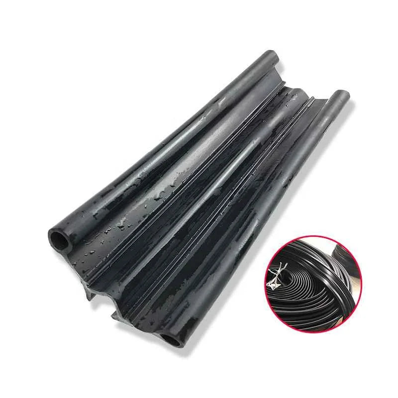EPDM Forming Double Hole Industrial Rubber Gasket Sealing Strip with Screw Installation for Cold Room Sliding Door Insulation