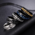 Men Rings Fashion Stainless Steel Stress Relieving Movable Chain Ring