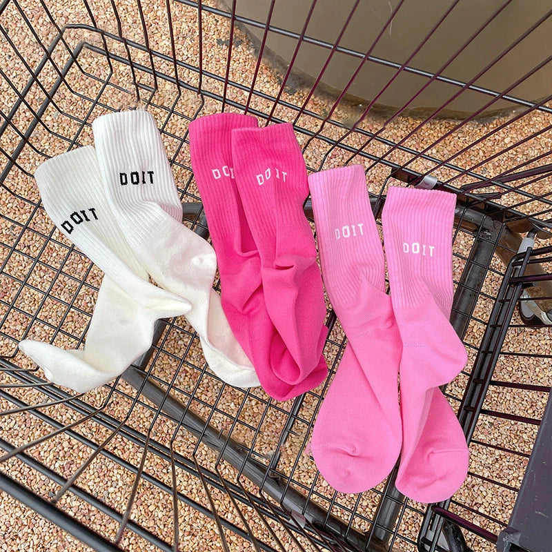 Jingwen OEM Calcetines Deportivos Women Men Cotton Crew Sports Socks With Logo