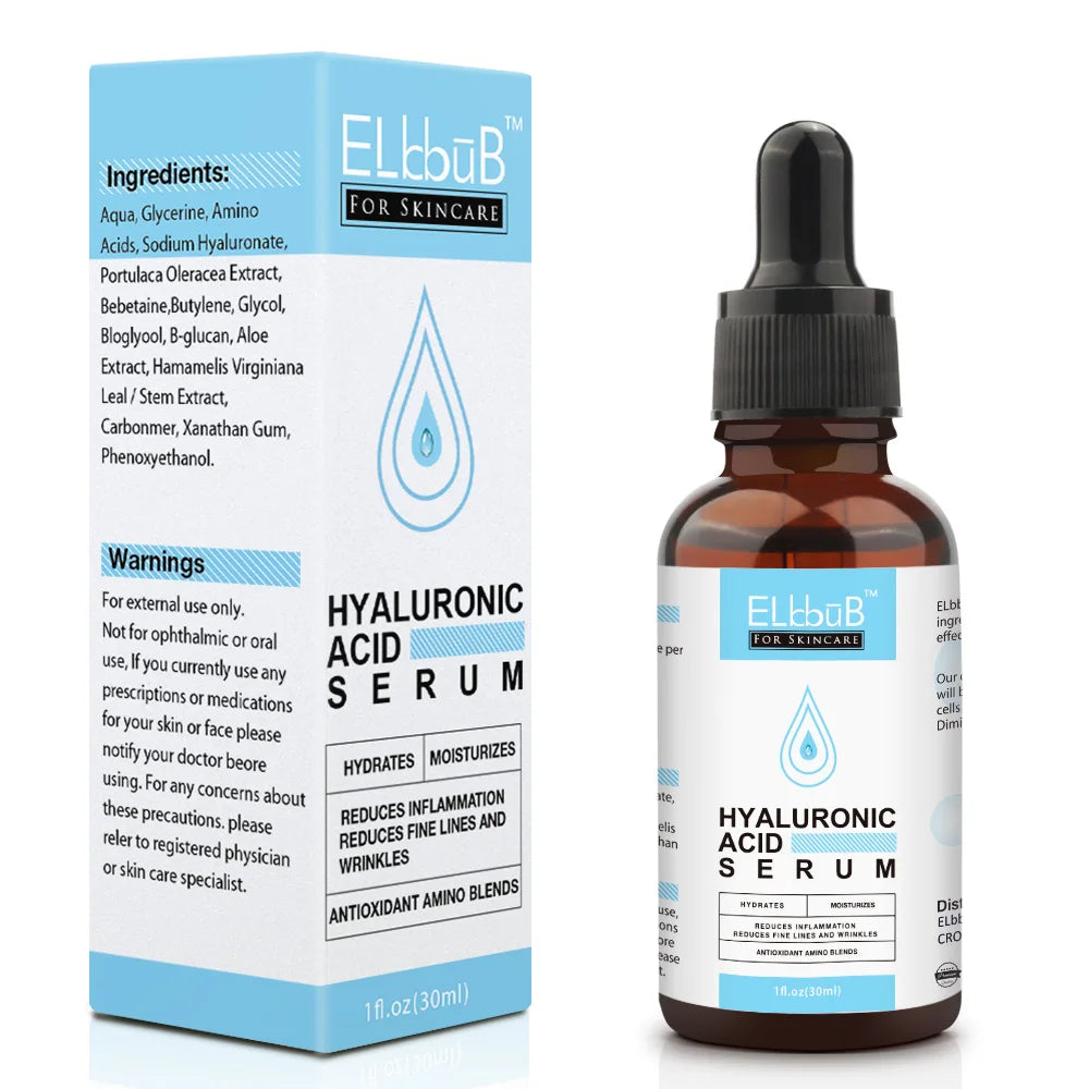 ELbbuB OEM ODM Hot Selling Hyaluronic Acid Moisturizing Skin Care Facial Serum
