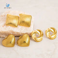 SUMMLY Vintage Wholesale Geometric Irregular Fashion Creative Earrings 18K Gold Plated Stainless Steel Jewelry Manufacturer
