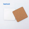 Bestsub UniSub Square Cork Dark Marble Wood Coasters Personalized Sublimation Blanks with Box Wholesale Mats & Pads