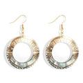 Luxury Designer Trendy Natural Shell Vintage Retro Carve Hoop Women Earrings