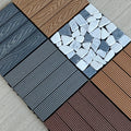 300*300mm DIY Outdoor WPC Deck Tiles Yellow Wood Grain Embossing Interlocking WPC Swimming Pools Composite Wood Waterproof