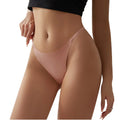 Ladies Plus Size Low-rise Briefs Nylon Thong Quick Dry Seamless Ice Silk G-String Sexy Panties